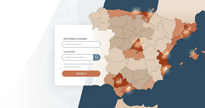 Mapa de España con municipios declarados zona tensionada y herramienta SERPAVI en pantalla